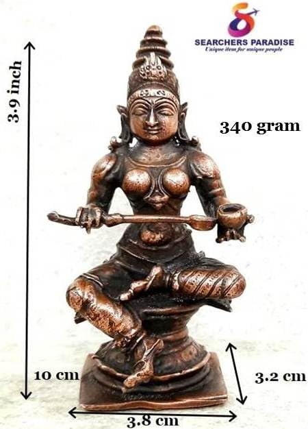 Image of Copper Idols India, 3.9 inches, Handmade Annapoorani Idol with, 340 Grams, Patina Antique Finish, Pack of 1 Piece