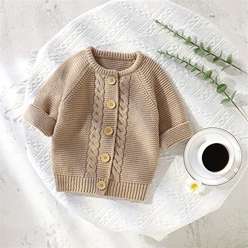 Baby Boys Girls Cable Knit Cardigan Sweater Toddler Long Sleeve Button Knit Cardigan Fall Winter Clothes4