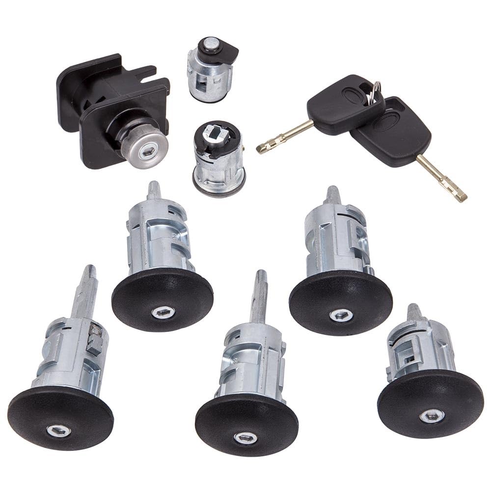 Pengnaqp One Color Ignition Barrel Compatible With Transit For Connect 2002-2007 Ignition Switch Door Lock Bonnet Set With 2 Keys