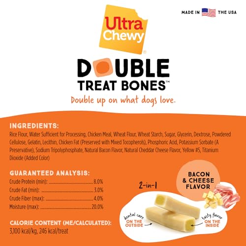 Ultra Chewy Bacon and Cheese Double Treat Bones, 6 Count - image 4