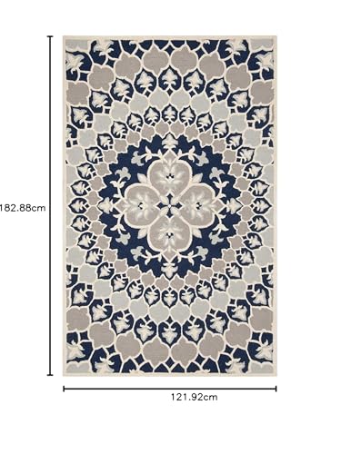 Image of Carpet Mahal Handmade Handwoven Tufted Made of 100% Soft Blended Wool Export Quality Carpets with 1 Inch Thickness (4x6 Feet) Color Multi
