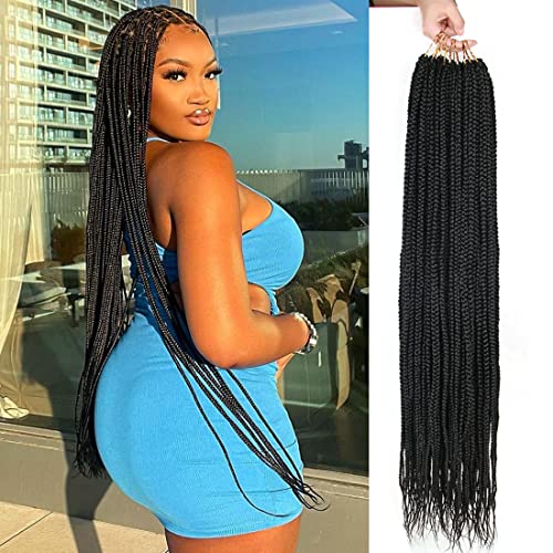 38 Inch Crochet Box Braids Pre Looped 7 Packs Box...