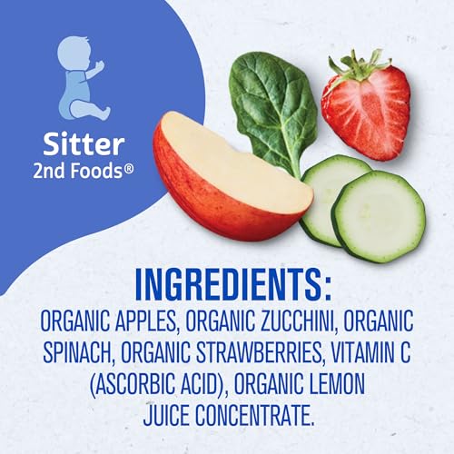 Gerber Stage 2 Organic Apple Zucchini Spinach Strawberry, 12 Pack - image 8