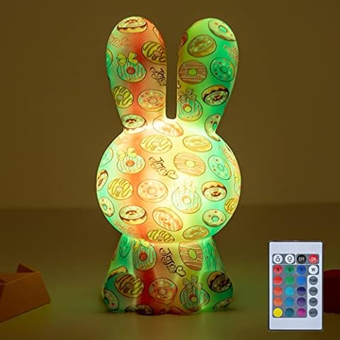 GIMURM Cute Bunny Night Light, Baby USB Night Light LED Table Lamps for Kids,16 Colour Changing Lamp Rechargeable Touch Light for Bedroom Decoration, Christmas Gifts (Orange-Yellow) Cover
