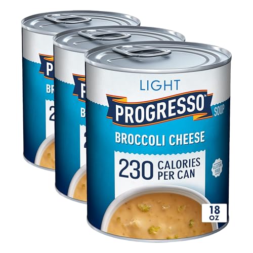 Progresso Light, Broccoli Cheese Canned Soup, Gluten Free, 18 oz. (Pack of 3)