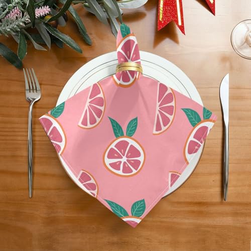 Servilletas de tela juego x6 rosa pomelo 20x20 in miniatura 3