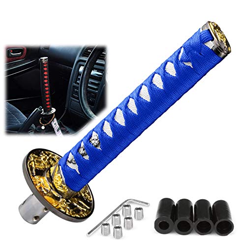 EZAUTO WRAP 20cm Blue White Shift Knob Samurai Sword Alloy Katana with Adapter Universal