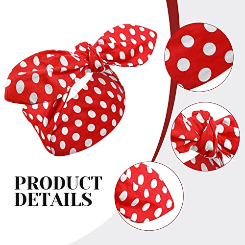 2 Pack Polka Dot Headbands Red Blue Christmas Bandana Hair Accessories For Women Men Christmas #TOP2