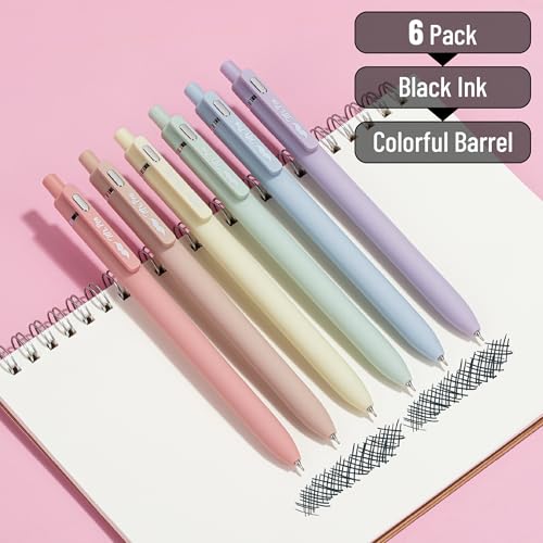 Set de 6 bolígrafos retráctiles de gel Mr. Pen tinta negra miniatura 2