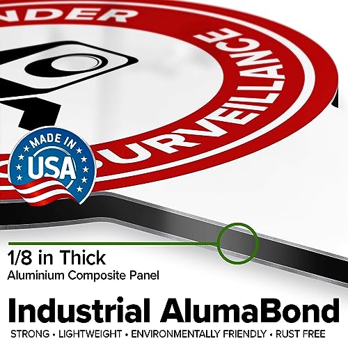 Image of Property Under Video Surveillance Sign, 11x21, Heavy Duty Integrated Ground Stakes, Indoor /Outdoor Use, Rust Free Aluminum Composite, Made in USA by My Sign center