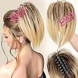 【Das Haar Extensions messy Dut besteht aus 100% höhere Qualität Kunstfaser, es sieht voll und glänzend aus wie echtes Haar. Dieses Dutt Haar Stück fühlt sich weich und bequem, stark und stabil an, geeignet für die meisten Menschen für eine lange Zeit zu tragen.