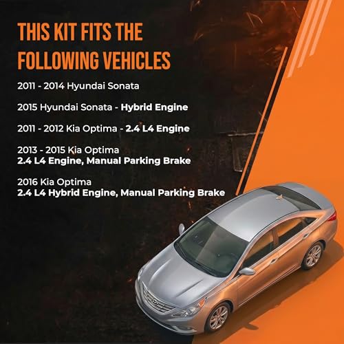 Image of MAX Advanced Brakes - Brake Kit For 2011-2015 Hyundai Sonata, 2011-2016 Kia Optima (2.4 L4 w /Manual Parking Brake)| Carbon Ceramic Brake and Rotor Kit Front and Rear| OE Replacement Brake Rotors