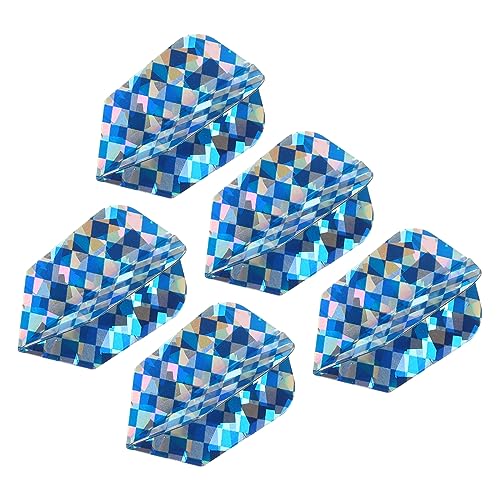 PATIKIL Slim Dart Flights, 5 Pack PET Unique Design Dart Accessories for Steel Tip Dart and Soft Tip Darts Pale Blue Silver Tone