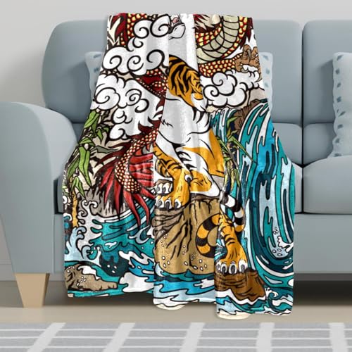 Couverture polaire dragon de Chine plaid microfibre chaud 150x200