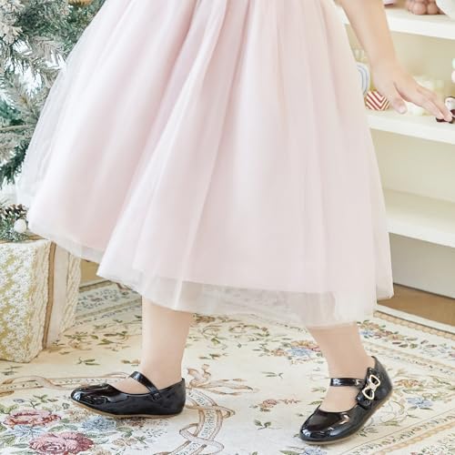 Image of Felix & Flora Toddler Flower Girl Dress Shoes - Baby Girl Ballet Mary Jane Flats for Party School Wedding