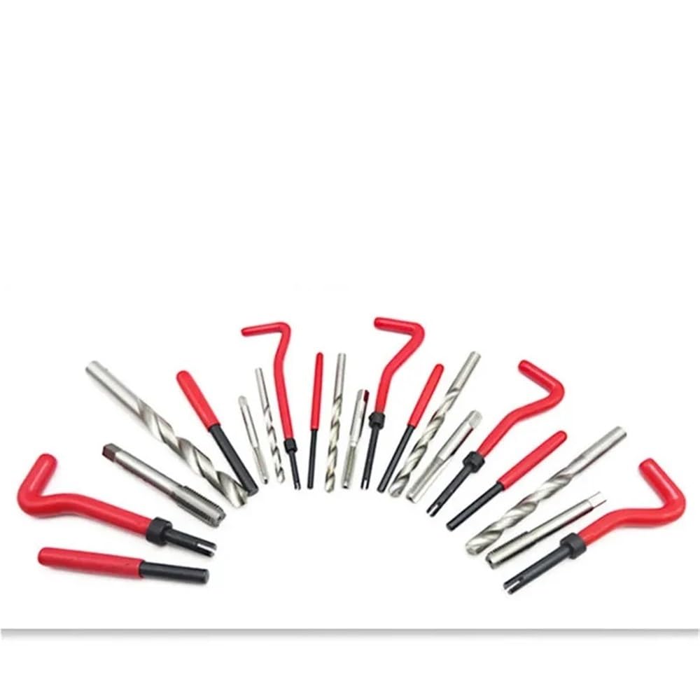Kit di riparazione filettature 88/131 pezzi M3 M4 M5 M6 M8 M10 M12 M14 Inserti filettati for viti adatti for il ripristino di filettature danneggiate Strumenti di riparazione Punte da trapano(88pcs M6