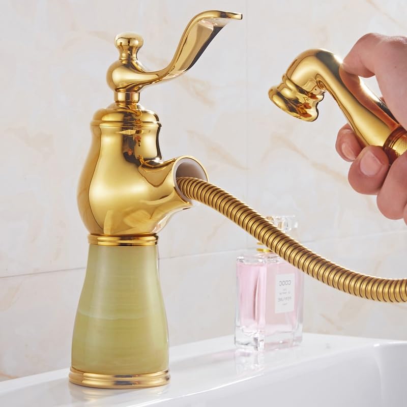 Robinet de salle de bain en cuivre eau chaude froide de type A vert - 4