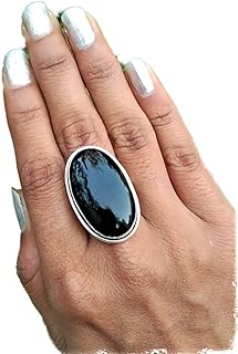 Natural Black Onyx Ring, Oval Stone Ring, Statement Ring, Bohemian Ring, Dainty Ring, Wedding Ring, Women Gift Ring, Promise Ring, Healing Crystal Ring, Vintage Ring, Handmade Ring, Black Onyx Jewelry, Gemstone Ring, Birthstone Ring, Trendy Ring, Mothers Day Gifts