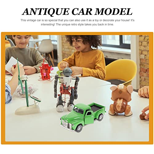 Nuobesty Vintage Toys Retro Old Pickup Truck Model Vintage Truck Figurine Alloy Car Vehicle Model Toy Table Centerpiece Christmas Red Truck Decoration New Year Birthday Gift Green Truck Toys #TOP2