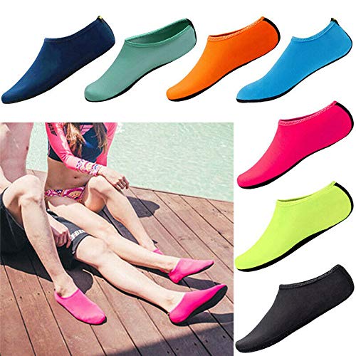 Boolavard Water Sports Shoes Barefoot Quick-Dry Aqua Yoga Socks Slip-on for Men Women Kids, Black, 39.5/40.5 EU
