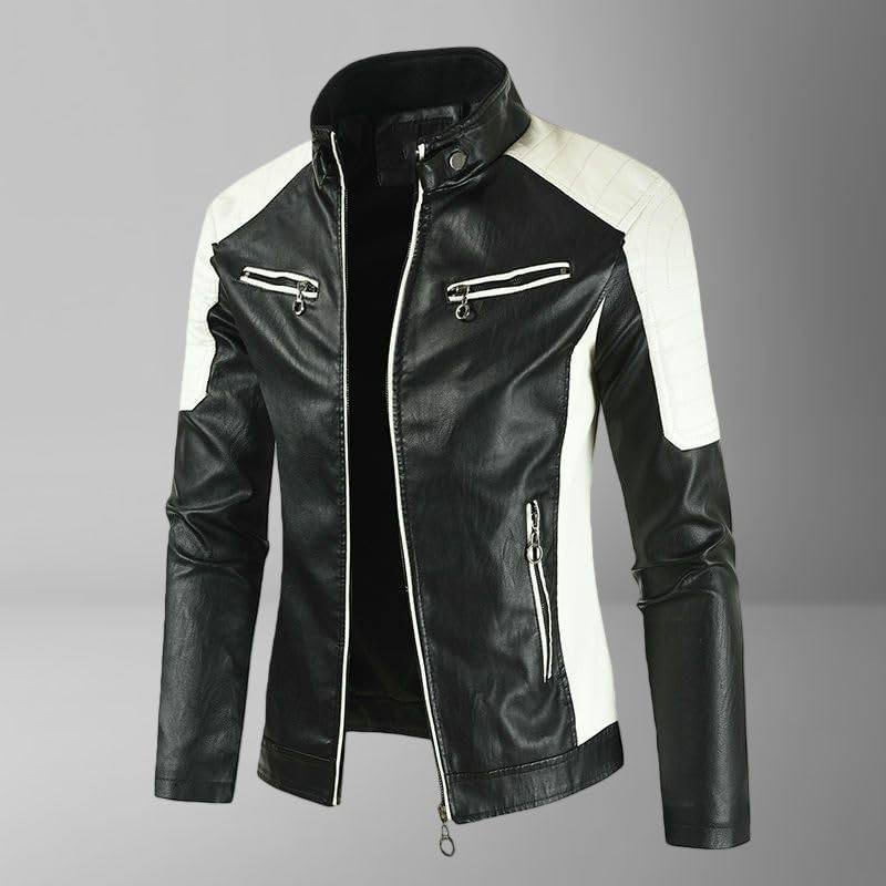 Chaqueta biker hombre en cuero sintético ligero miniatura 7