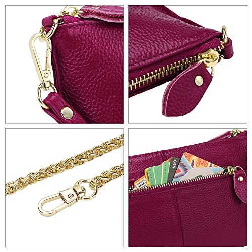 Image of Uromee Genuine Leather Wristlet Wallet Clutch Purses with Detachable Chain