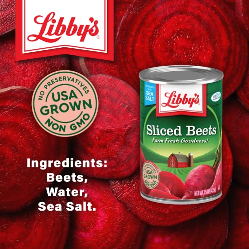 Libby's Sliced Beets | Deliciously Earthy Flavor | Deep Vibrant Ruby Red-Purple | Seasoned With Sea Salt | Grown & Made In The Usa | 15 Oz (Pack Of 12) #TOP2