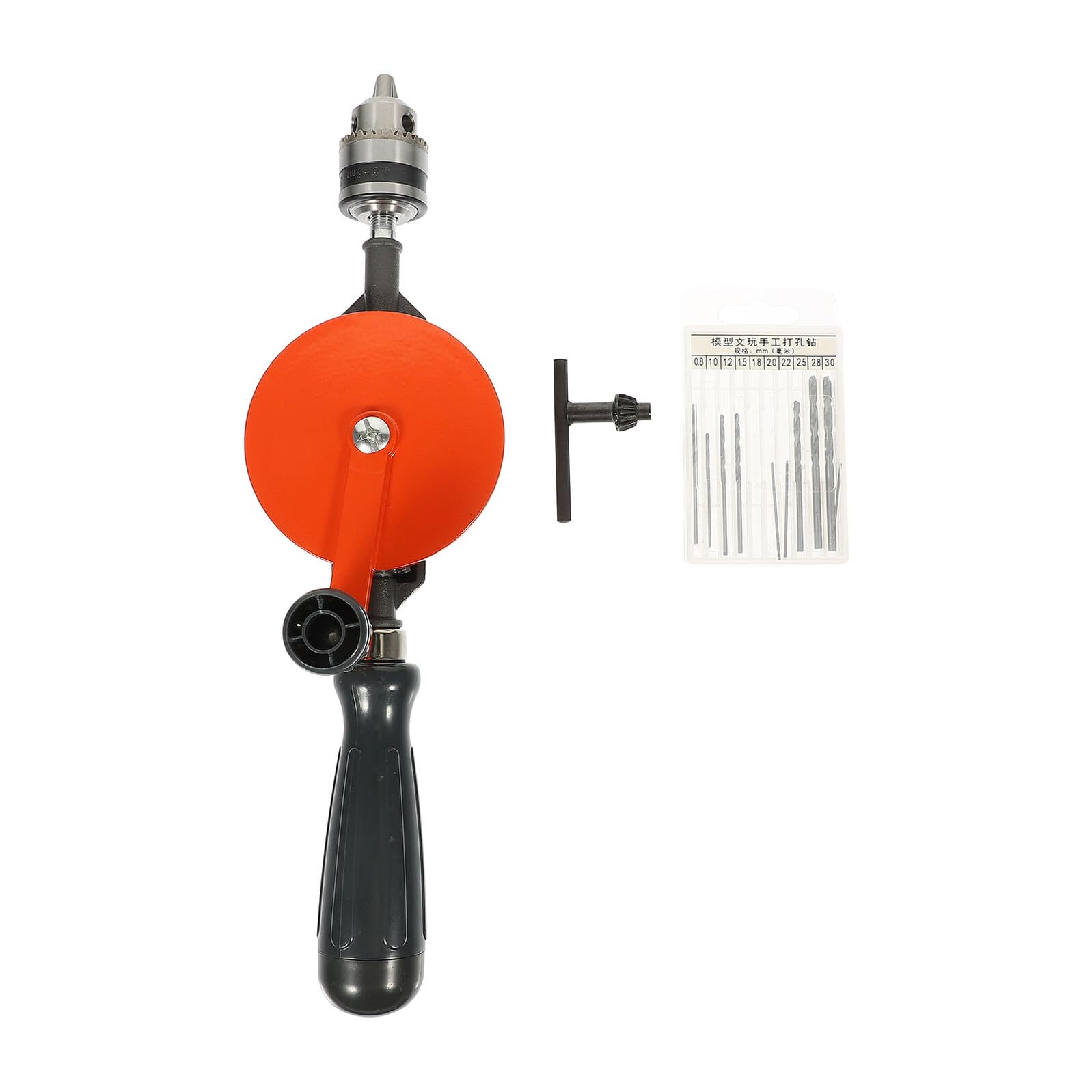 Anneome Manueller Handbohrer mit Holzbohrern Langlebiger Stahl Handkurbel bohrmaschine für Holz Kunststoff PVC Leiterplatten Präzise und Einfach zu Bedienen