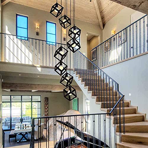 Suspension escalier duplex créative grand luminaire loft moderne