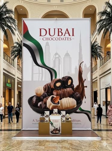 Image of Dubai Chocodates, Chocolate Covered Dates with Nuts, Assorted Flavours, Gift Box 140g, (From UAE) Get Flavourito Kunafa Chocolate 20g Absolutely Free From DECADENT FOODS (Pack of 2)