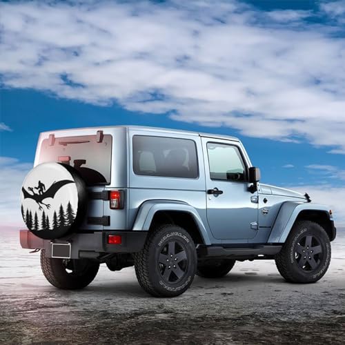 Image of Universal Fit Spare Tire Cover for RV, SUV, and Camper Trailers - Weatherproof Wheel Protector, Funny Bigfoot Decorative Camper Spare Tire Cover 15 in