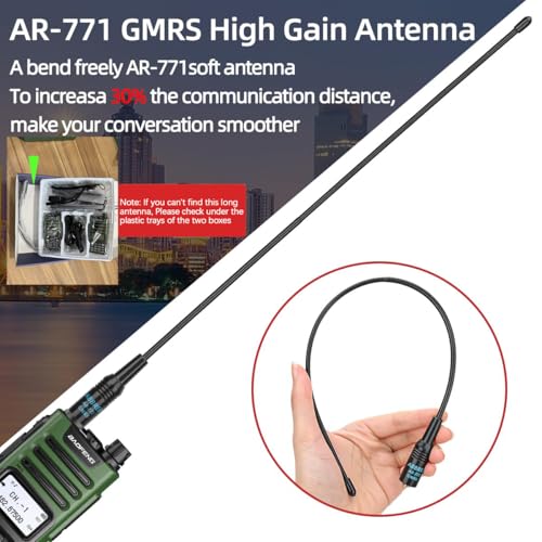 BAOFENG GMRS Radio Handheld Long Range GM-15 Pro 8W Walkie Talkie with Earpiece NOAA Weather Receiver Rechargeable GMRS Repeater Two Way Radio with USB-C Charger for Hunting Survival Gear,2Pack - Image 3