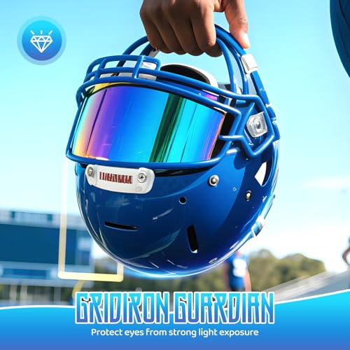 Image of Football Helmet Visor for Helmets, Impact-Resistant Eye Protection for Youth & Adult Football Players