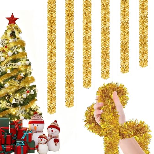 Weihnachten Lametta Girlande, 6 Stück x 2M Glänzende Lametta,...