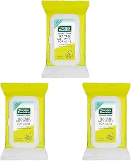 Thursday Plantation Tea Tree Face Wipes for Acne, 25 count (Pack of 3)