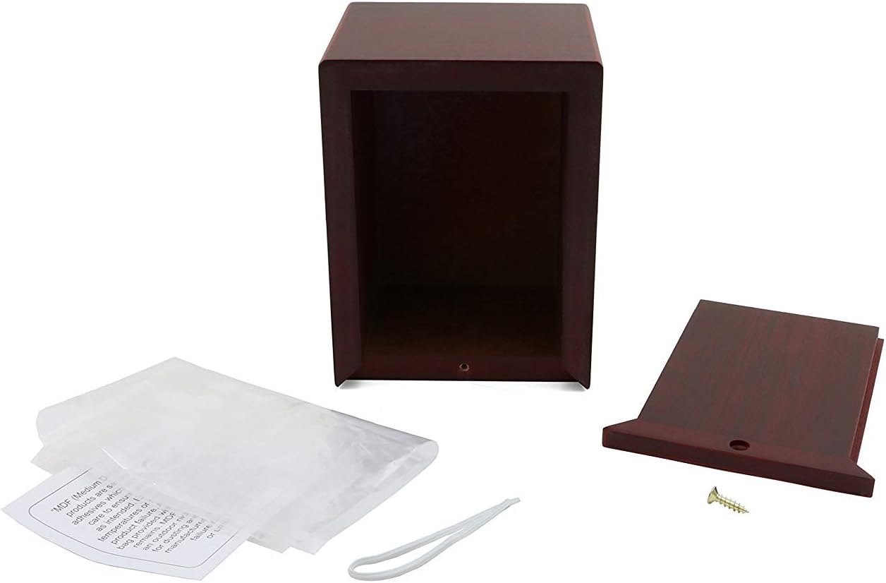Near & Dear Pet Memorials MDF Pet Photo Cremation Urn, 25 Cubic Inch, Cherry Finish