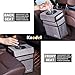 K KNODEL Car Trash Can with Lid, Leak-Proof Car Garbage Can with Storage Pockets, Waterproof Auto Garbage Bag Hanging for Headrest (Large, Gray)