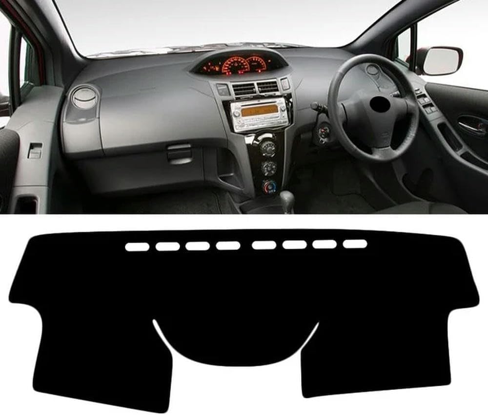 DdaiXQ Car Dashboard Mat For Toyota Yaris Vitz 2006 2007 2008 2009 2010 2011, Anti Slip Anti Glare Dustproof Dashboard Cover Pad Protector Dash Cover Sunshade Dashmat