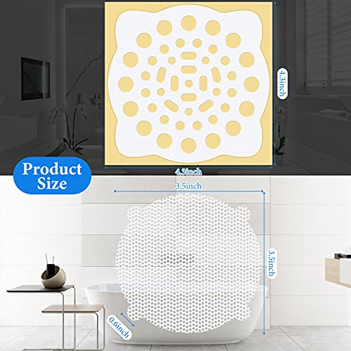 image for CHENGU 32 Pieces Floor Drain Sticker Disposable Shower Drain Hair Catc