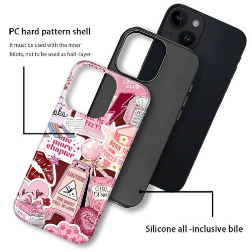 Coque iPhone 14 Plus rose motif rigide protection TPU