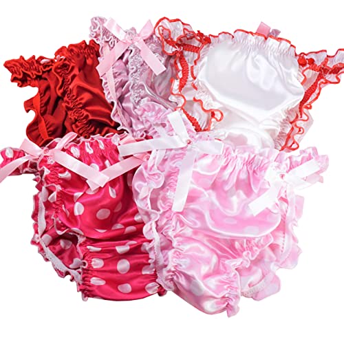 Ania's Poison Valentine's Edition Sissy Men's Ruffled String Bikini Underwear Satin Panties for Men 5 colors 5 sizes