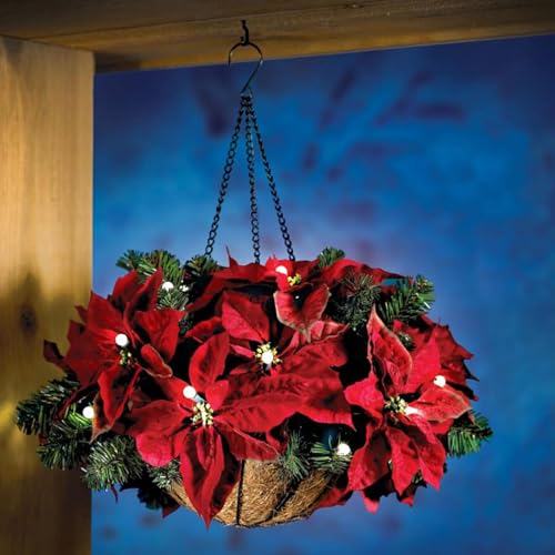Christmas-Artificial-Hanging-Flowers-Basket-Pre-Lit-Artificial-Poinsettia-Floral-Arrangement-Hanging-Baskets-with-LED-Lights-and-Bristle-Pine-for-Yard-Porch-Christmas-Holiday-Decor Christmas Artificial Hanging Flowers Basket Pre Lit Artificial Poinsettia Floral Arrangement Hanging Baskets with LED Lights and Bristle Pine for Yard Porch Christmas Holiday Decor