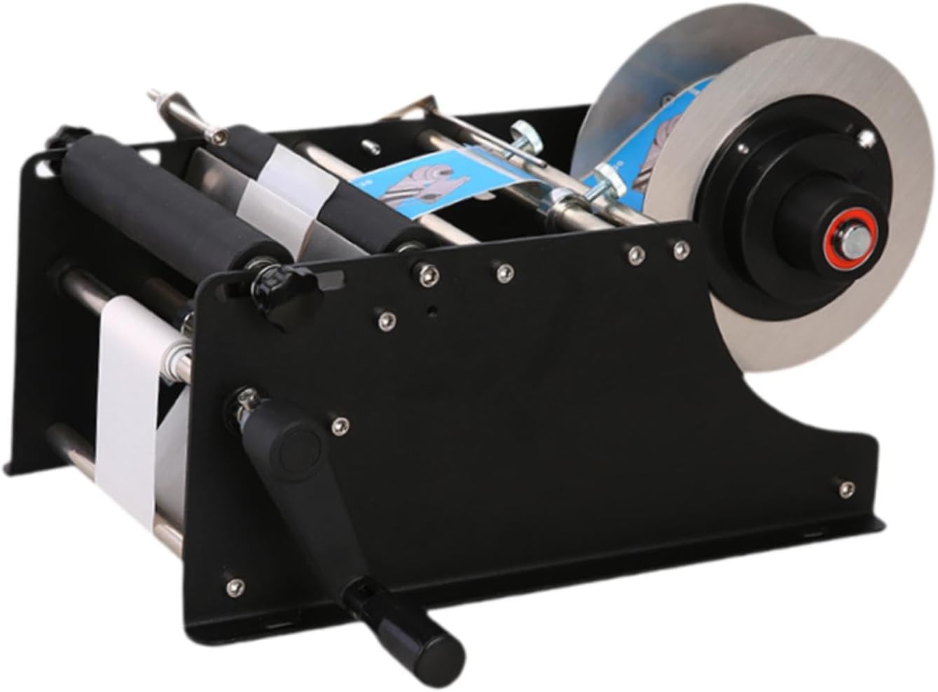 Manual Round Labeling Machine Compact Label Dispenser Packing Machine Portable Bottle Label Applicator 18.11x10.63x10.63inch