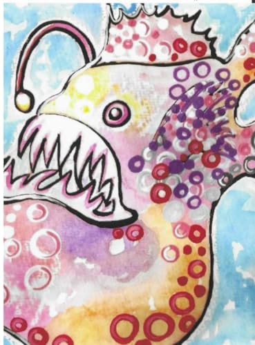 Ugly Fish Art, Small Giclee Print, Unframed, Watercolors and Acrylics, Signed and Includes Certificate of Authenticity