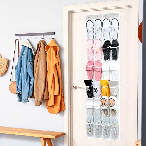 Windyun 24 Pockets Hanging Shoe Organizer Large Clear Pockets Over The Door Pantry Organizer Shoe Holder For Back Of Door Hanging Shoe Bag For Closet Water Bottle Cellphone Calculator Snack Classroom #TOP3