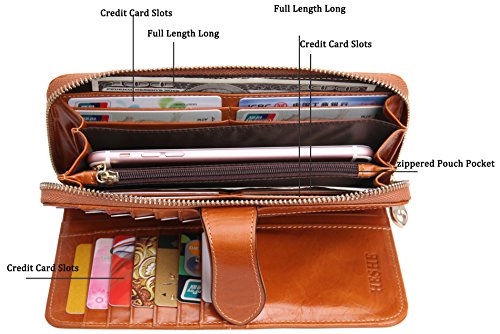 Heshe Vintage Genuine Leather Purses For Women Top Handle Satchel Shoulder Bag Crossbody Purse Designer Ladies Handbag And Womens Long Wallets Money Clip Card Case Holder Clutch For Ladies #TOP5