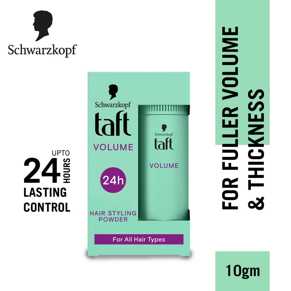 Schwazkopf TAFT Instant Hair Styling Volume Powder For Fuller Volume And Thickness, Lasts 24 Hours Without Stickiness And Residues | For All Hair Type - 10 Grams