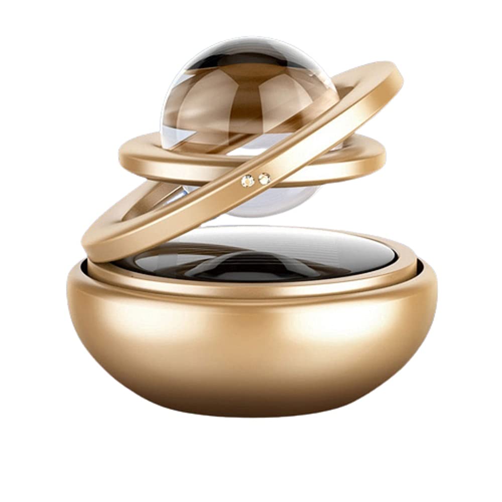 AUTO SNAP Car Double Ring With Crystal Ball Tablet 360 Auto Rotate Portable Usage Dashboard Idol (Golden), 1 count