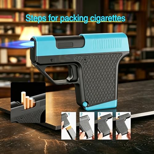 Pitillera con encendedor recargable integrada para guardar 10 cigarrillos estándar cómodamente 4
