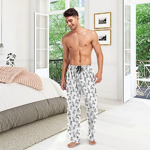 Grey Schnauzer Dog Mens Pajama Pants Lounge Men's Pajama Bottoms Soft Sleep Pants With Pockets M2
